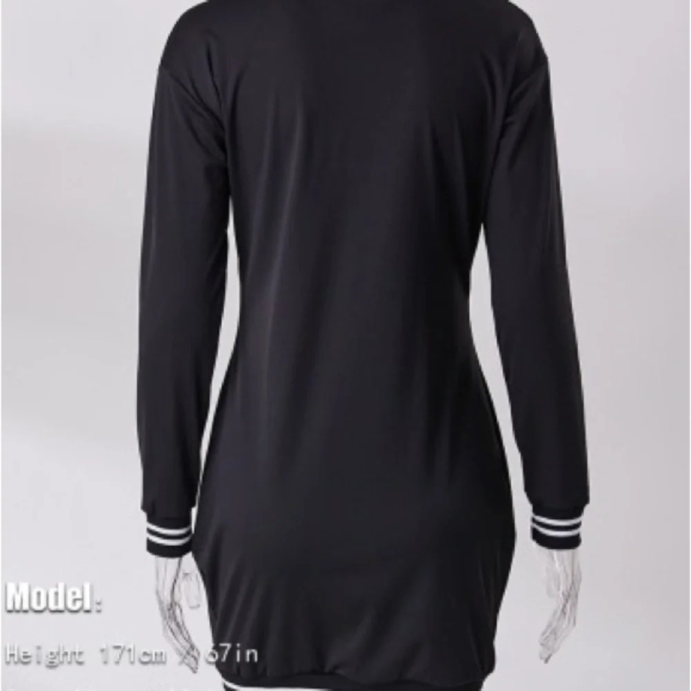 ❗Only 1 Left❗Women Varsity Knit Bodycon Shirt Dress - Picture 5 of 5